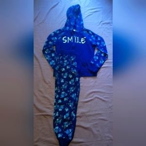 😍 Cute C R B Girls Navy Blue Hoodie Floral and Fleece Jogger